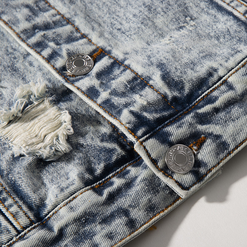 Retro Denim Men's Print Tide Brand Nostalgic Jacket