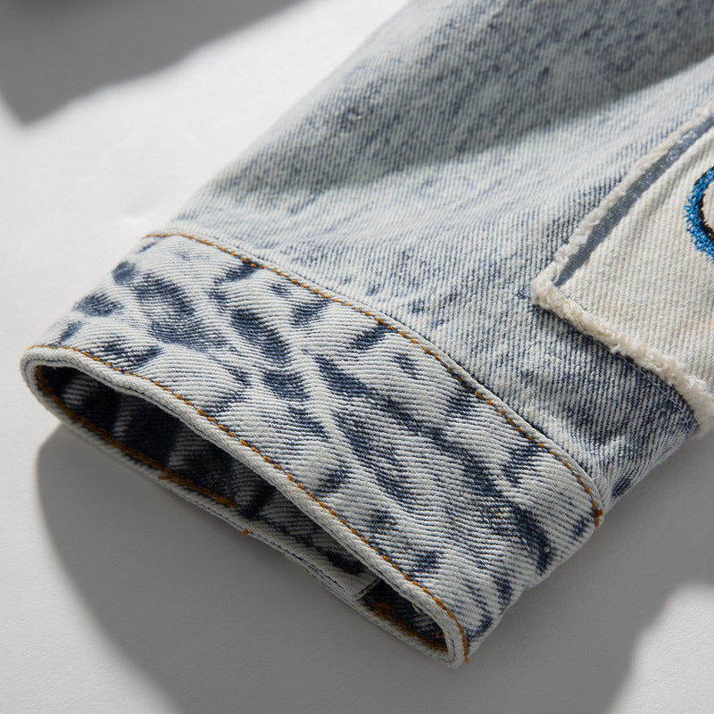 Retro Denim Men's Print Tide Brand Nostalgic Jacket
