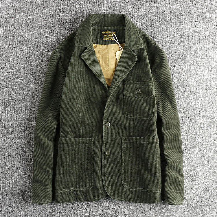 Luxe Weave Pure Cotton Corduroy Casual Jacket