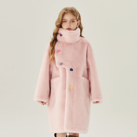 Autumn And Winter New Girl Artificial Mink Hair Little Girl