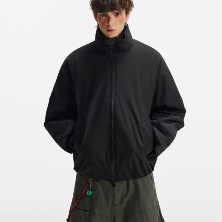 Retro-Inspired Stand Collar Cotton-Padded Jacket – Winter Wear