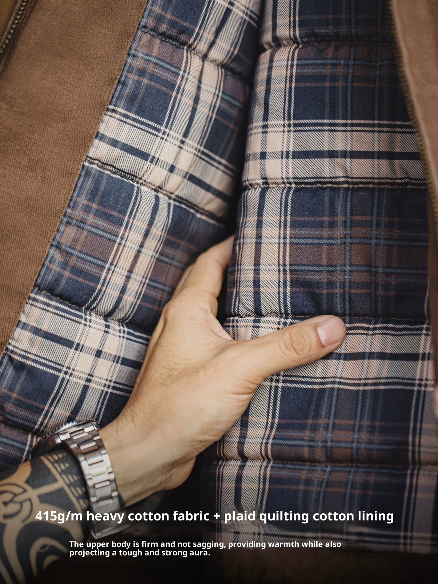 Vintage Cotton-padded Lapel Padded Jacket