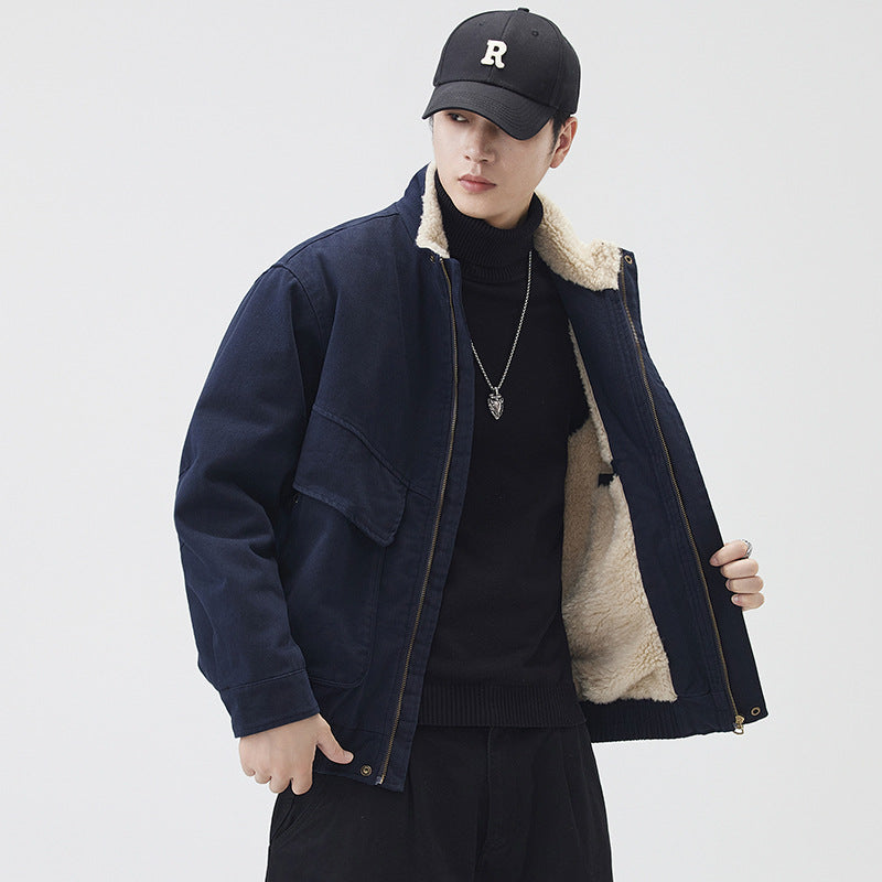 Retro Heavyweight Cotton Warm Stand-collar Jacket