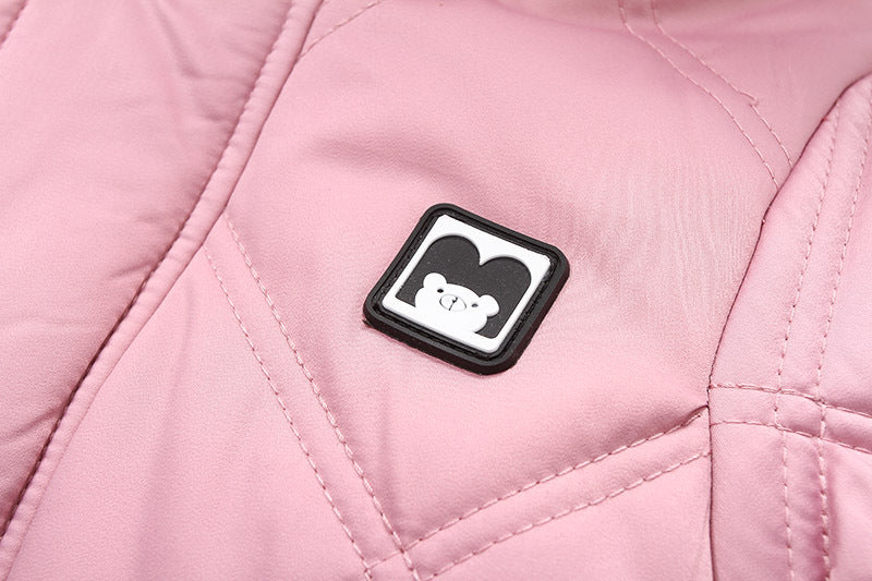 Fleece And Thickening Children's Hooded And Gloved Jumpsuit