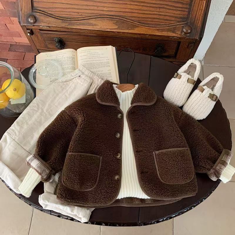 New Children Warm Boys' One-piece Velvet Jacket