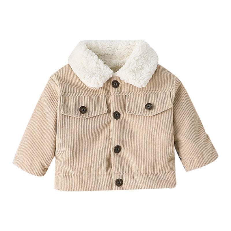 Little Bear Back Printing Pattern Children Fashionable Warm Jacket