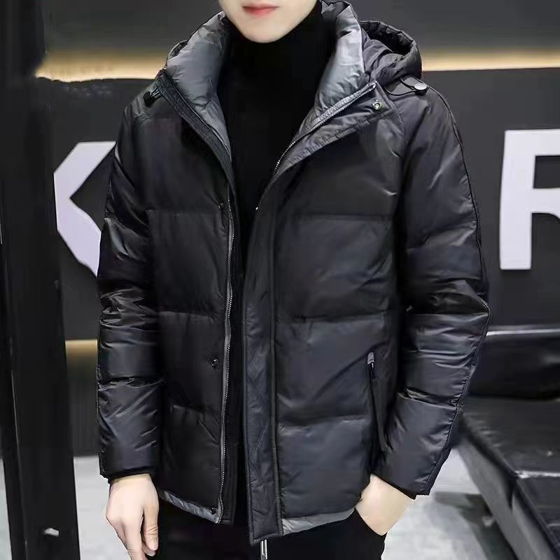 Men’s Thick Warm White Duck Down Hooded Jacket