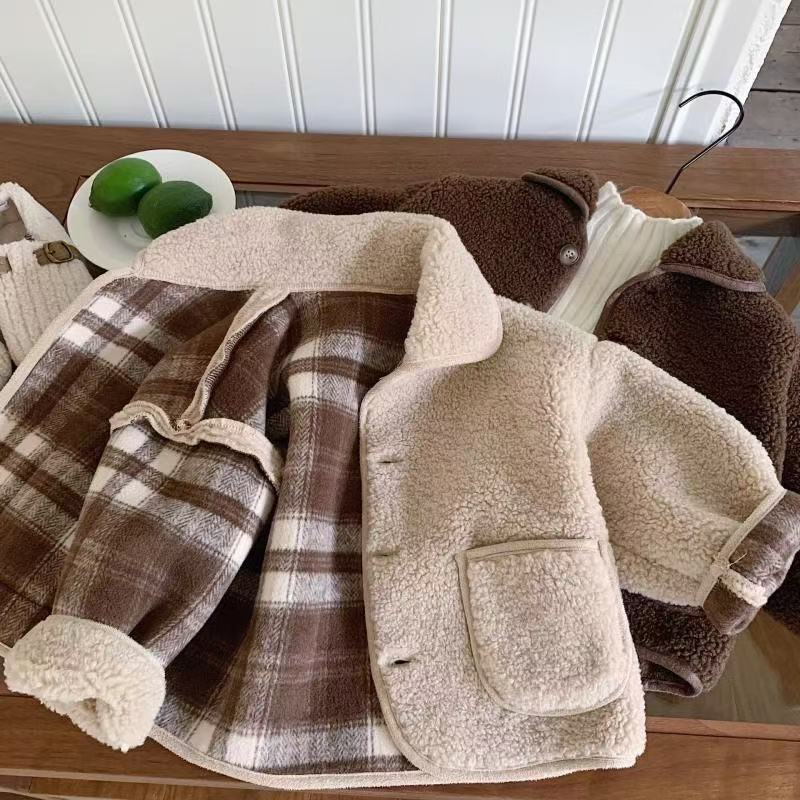 New Children Warm Boys' One-piece Velvet Jacket