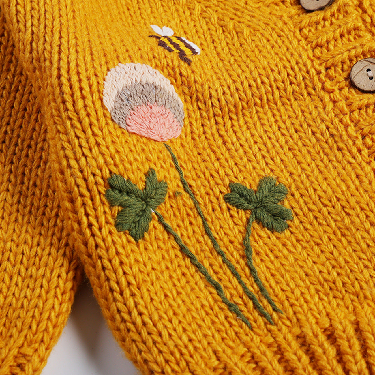 New Embroidered Floral Pure Color Girls Cardigan