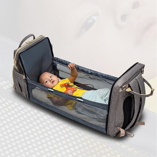Compact Foldable Baby Bed Backpack with USB Option