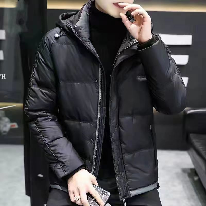 Men’s Thick Warm White Duck Down Hooded Jacket