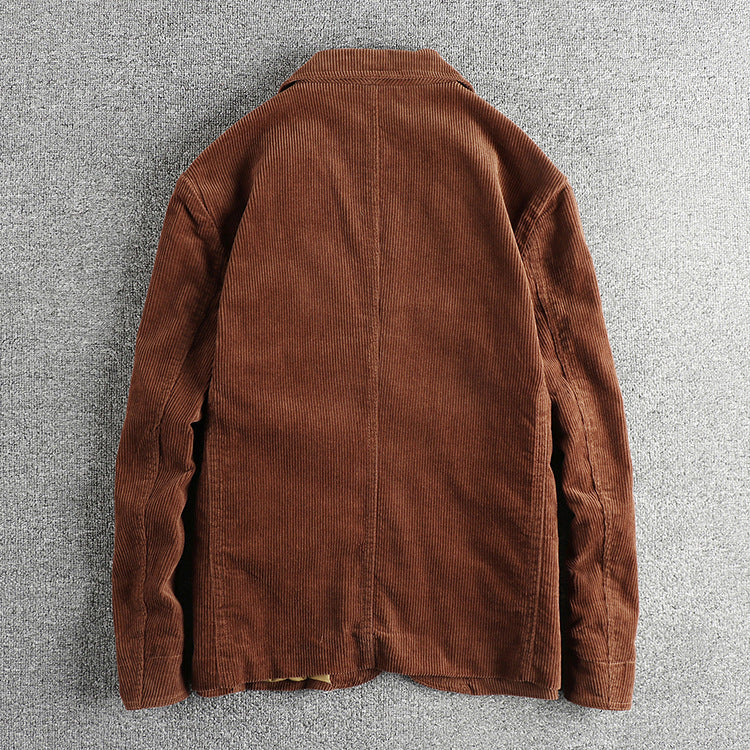 Luxe Weave Pure Cotton Corduroy Casual Jacket