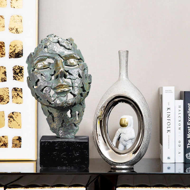 European Retro Abstract Contemplation Face Mask Ornament