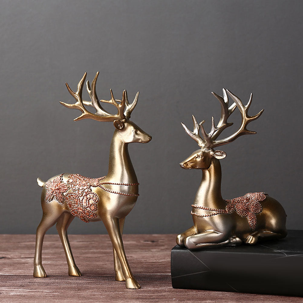 Creative Home Furnishing Deer Room Bedroom Living Room Natural Resin Decoration