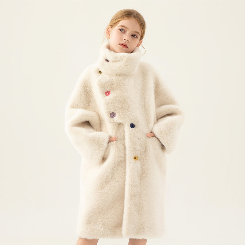 Autumn And Winter New Girl Artificial Mink Hair Little Girl