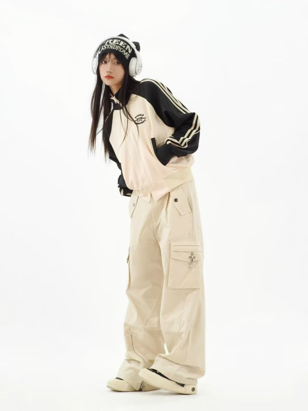 Women's American-style Color Matching Short Cardigan Sweater Casual Jacket