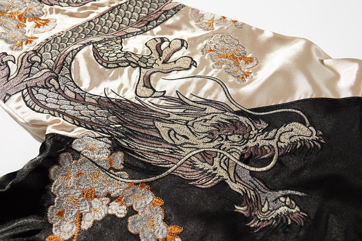 Men’s Traditional-Inspired Embroidered Polyester Jacket