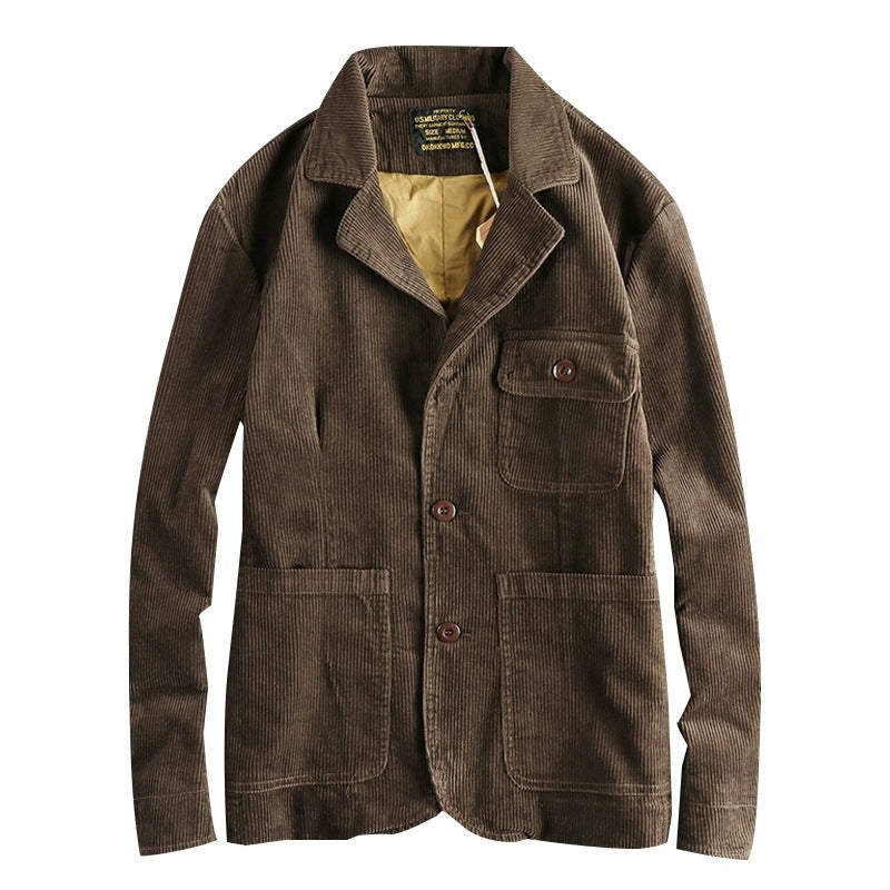 Luxe Weave Pure Cotton Corduroy Casual Jacket