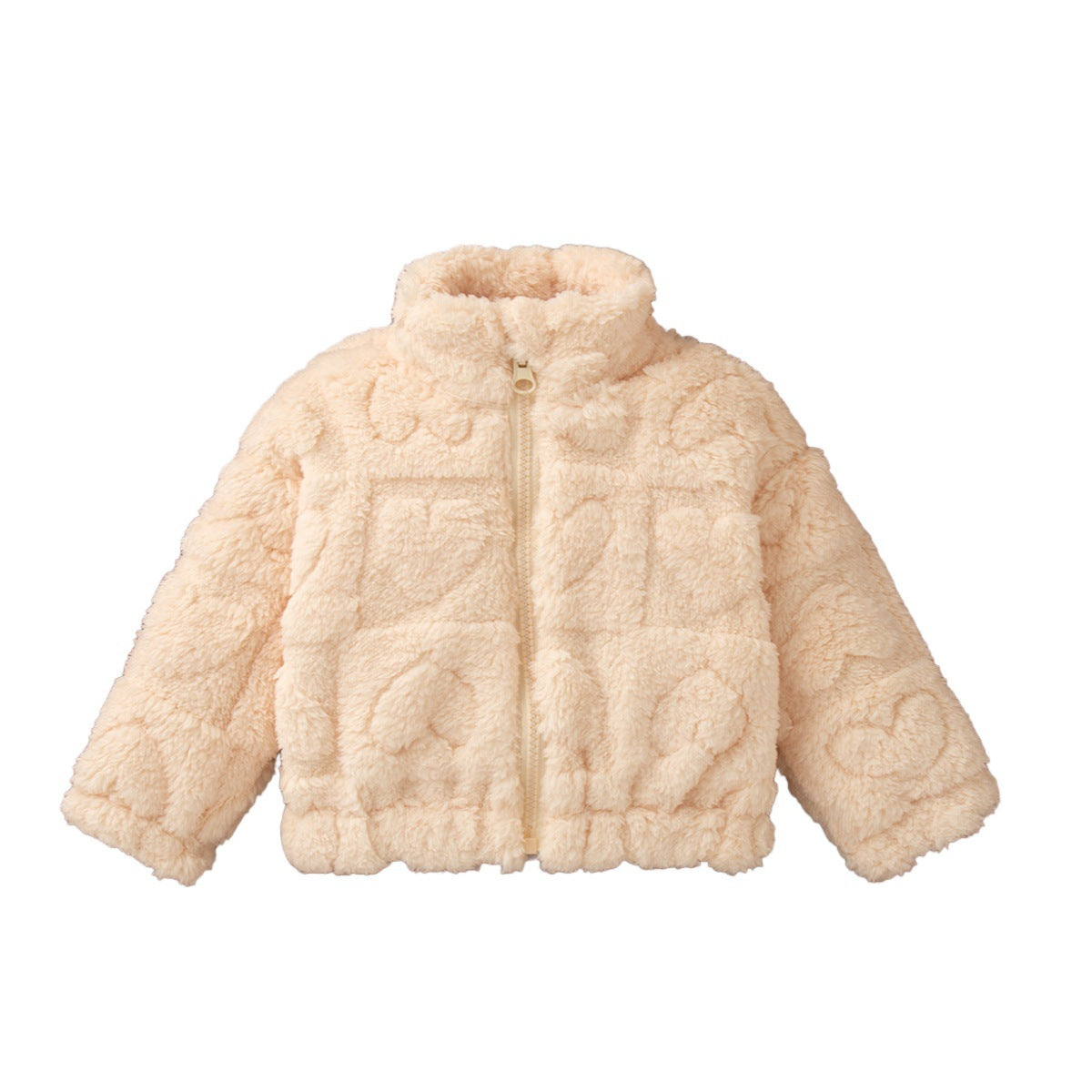 Girls' Pure Color Thickened Fleece Top