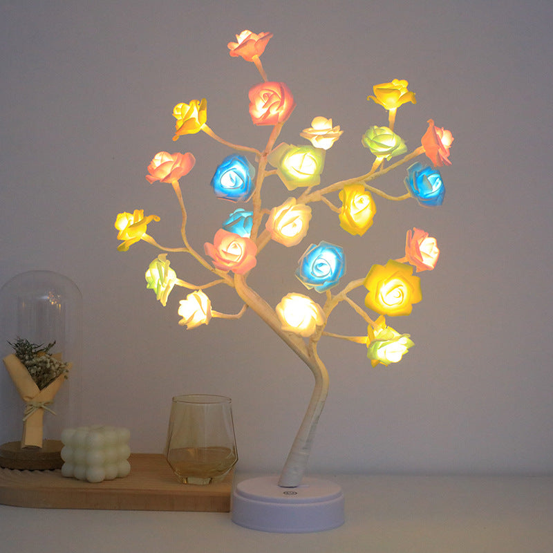 New LED Rose Tree Lamp Touch Screen Small Desk Lamp