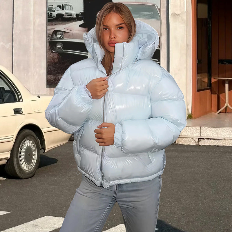 Women’s Premium Glossy Removable Cotton Winter Coat