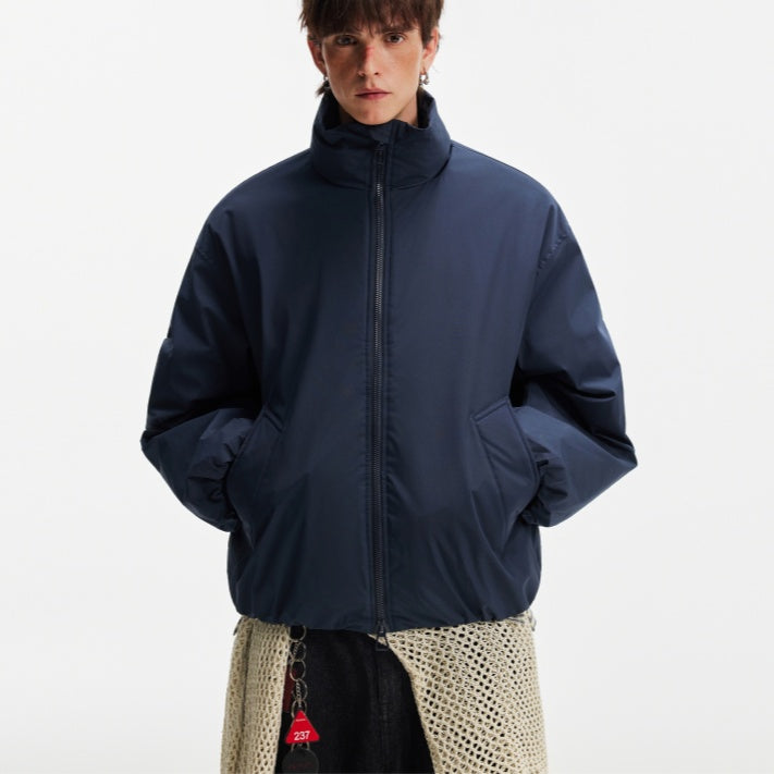 Retro-Inspired Stand Collar Cotton-Padded Jacket – Winter Wear