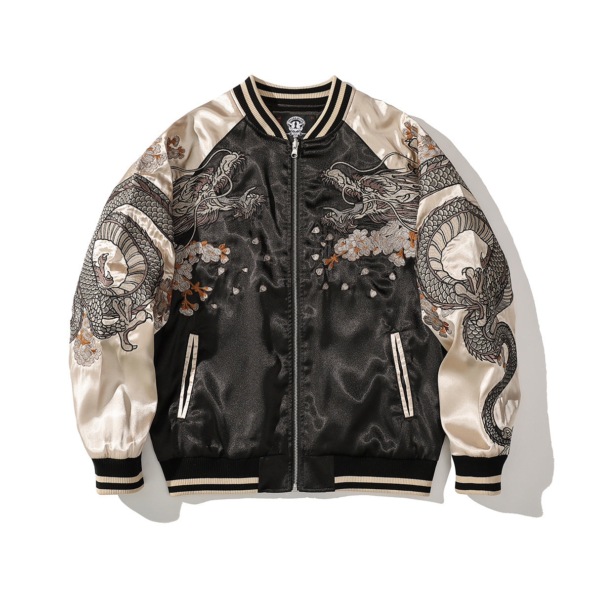 Men’s Traditional-Inspired Embroidered Polyester Jacket