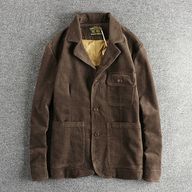 Luxe Weave Pure Cotton Corduroy Casual Jacket