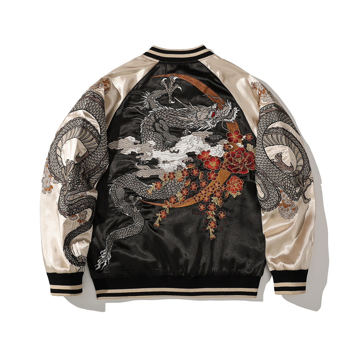 Men’s Traditional-Inspired Embroidered Polyester Jacket