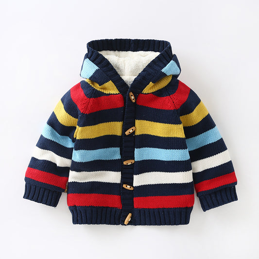 Fleece Thick Children's Cotton Sweater Jacket