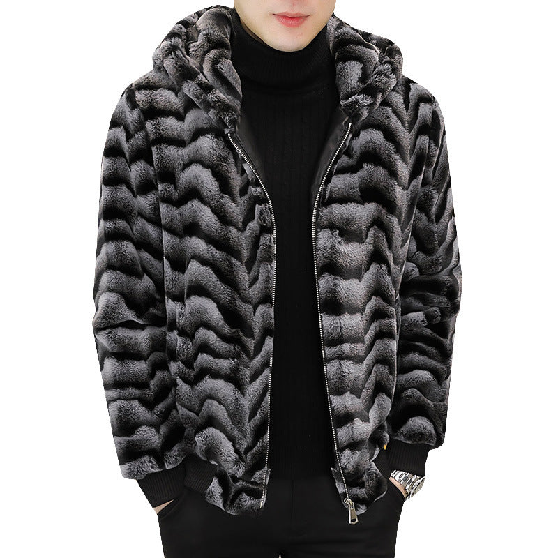 Men’s Winter Hooded Mink Fur Coat – Premium Warmth & Style
