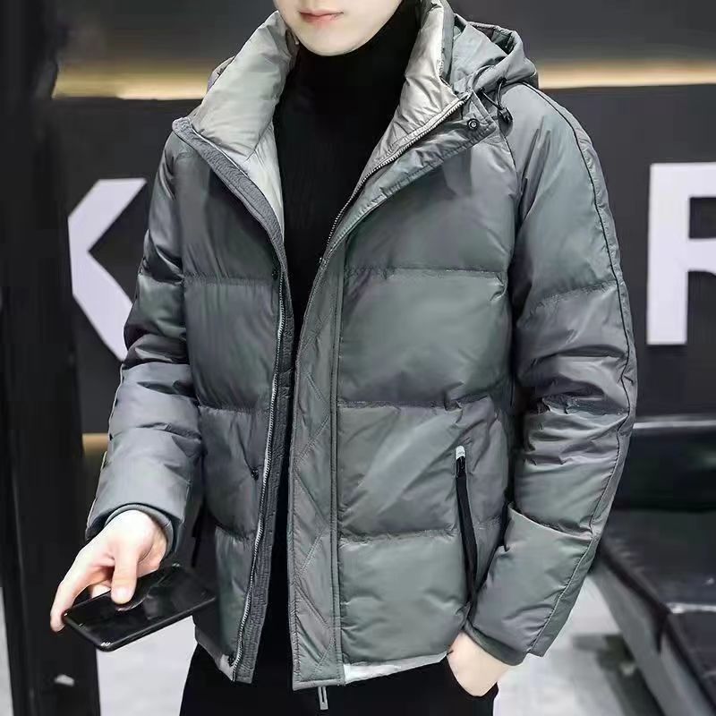 Men’s Thick Warm White Duck Down Hooded Jacket