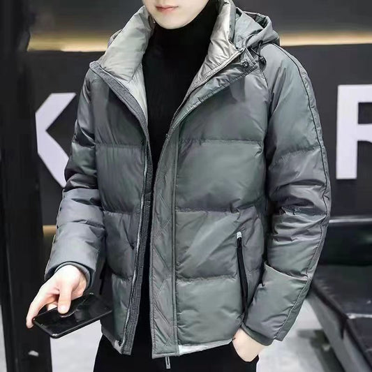 Men’s Thick Warm White Duck Down Hooded Jacket