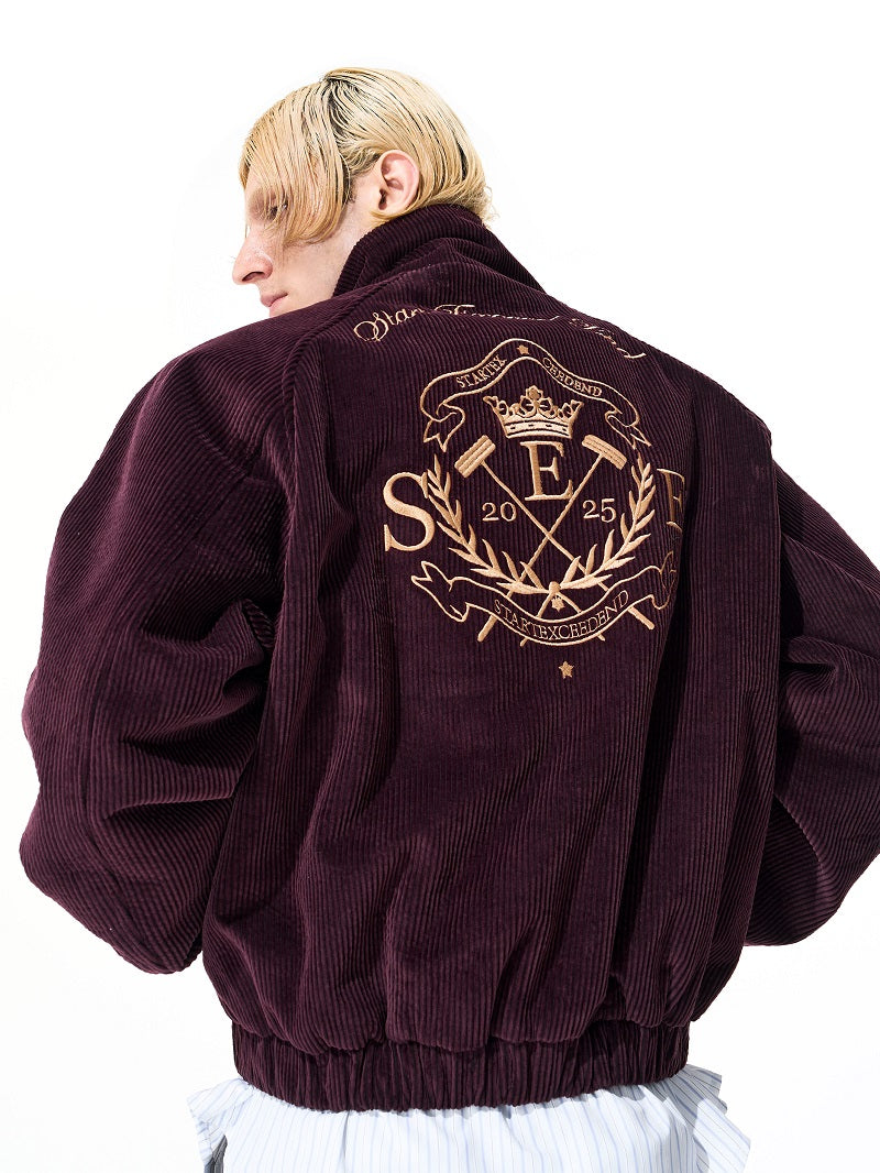 Urban Prestige Embroidered Stand-Collar Jacket